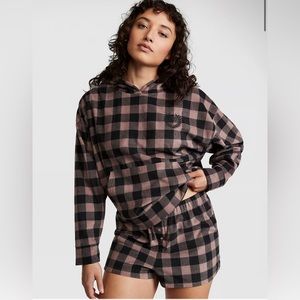 PINK
POLAR FLEECE SHORT PAJAMA SET Size XL Color Darker Iced Cioffee Plaid